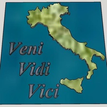 veni vidi vici targa italiana art signs logos plaque map italy 3d print model - Mito3D