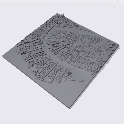 venezia 3d carta geografica città arte stampato punto riferimento italia venezie 3d print model - Mito3D
