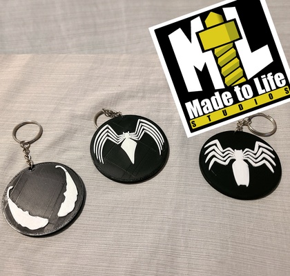 veneno logotipo chaveiro joalheria acessórios chaveiroacessório homem aranha spiderverse maravilha 3d print model - Mito3D