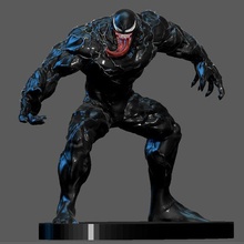 venom movie tom hardy statue set simple base printable model figurine marvel 3d print model - Mito3D