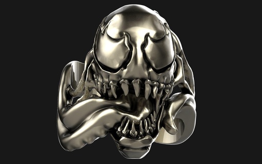 venom ring Jewelry pendant charms braclete earrings 3d print model - Mito3D