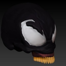 venom skull art spiderman poison bust decoration 3d print model - Mito3D