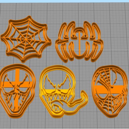 veneno hombre araña cortadores Galleta cortador maravilla web idioma 3D print model - Mito3D