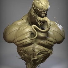 venom a arte marvel quadrinhos monstro esculturas 3d print model - Mito3D
