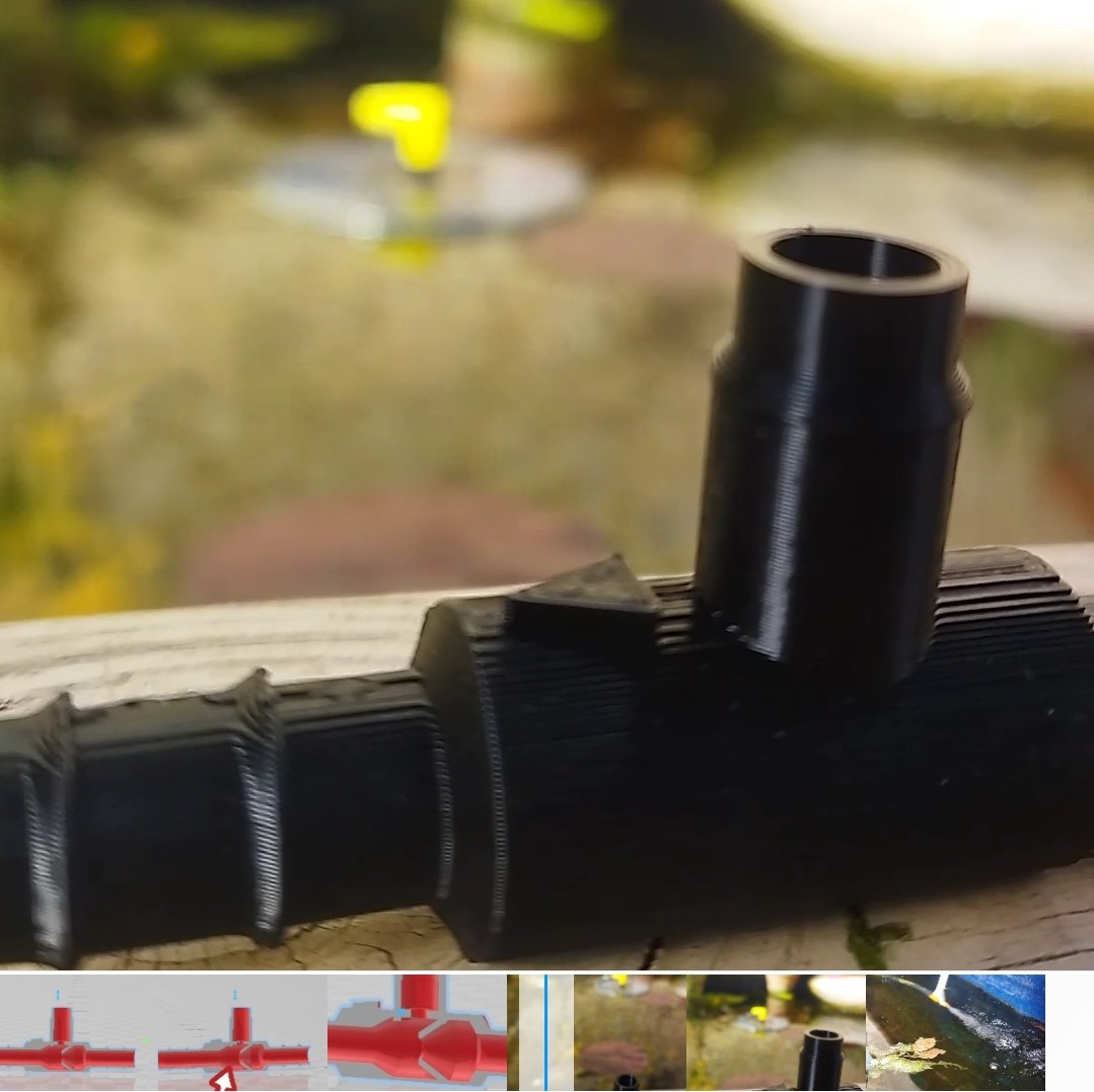 venturi boquilla extrusor 10 mm diámetro tubo burbuja aire bomba efecto cuenca acuario pez 3D print model - Mito3D