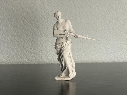 Vénus milo palier bras fusil pistolet agression ar15 ak47 sculpture statue Italie 3d print model - Mito3D