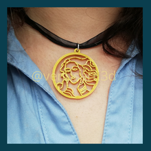 venus necklace jewelry venere botticelli art painting dipinto ciondolo pendant gold 3d print model - Mito3D