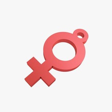 symbole de vénus trinket jewelry feminine female woman wife feminist she keychain silhouette shape illustration cutout souvenir circle round gift 3d print model - Mito3D