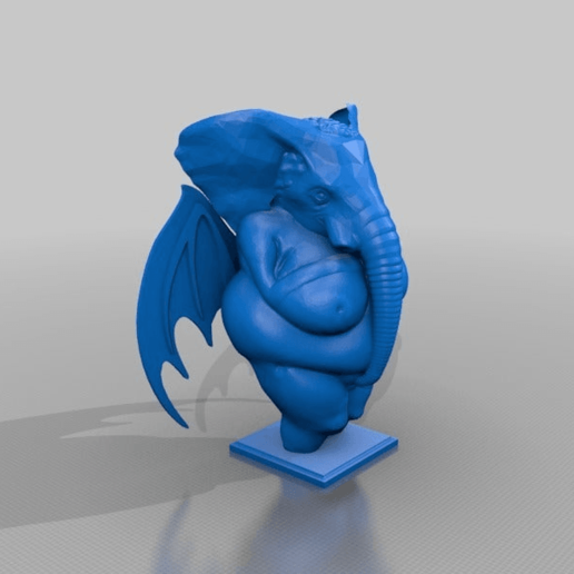 Venüs willendorf fil - bacardi bat crossover sanat heykeller 3D print model - Mito3D