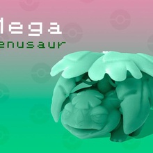 venusaur mega jeu bulbasaur mignon figure herbizarre pokemon chiffres aller jouet d'accessoires 3d print model - Mito3D