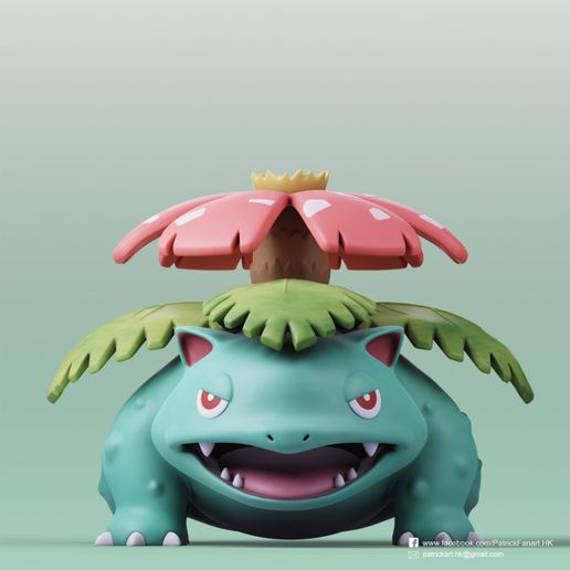 venusaur Pokemon sculture scultura scolpire pokemon_toy pokemon_go pokemon_figures fan art carina 3D print model - Mito3D