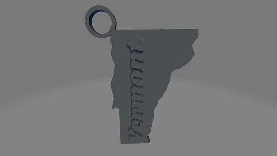 Vermont porte clés Etats Unis Amérique uni États Etat souvenir américain burlington Sud Rutland 3d print model - Mito3D