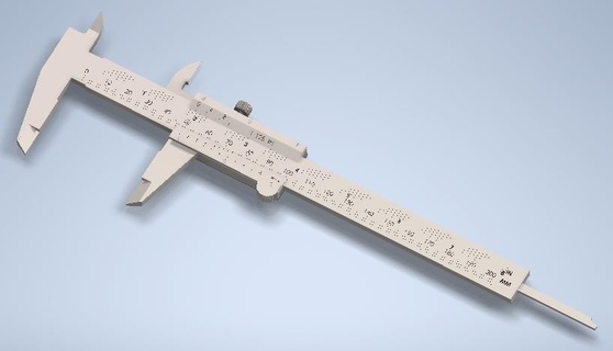 Vernier Kaliper ayak kral kalibratör ölçü kural 3d print model - Mito3D