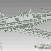 veron me109 avião rubberband motor brinquedos jogos faixa borracha guerra mundial 3d print model - Mito3D