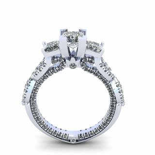 verragio princess diamond ring r15 lux silver gold jewelry printable 3d model trend fashion design zbrush 3d print model - Mito3D
