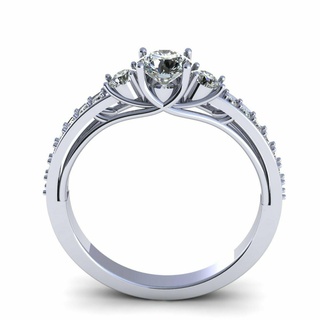 verragio princess diamond ring r17 lux silver gold jewelry printable 3d model trend fashion design zbrush 3d print model - Mito3D
