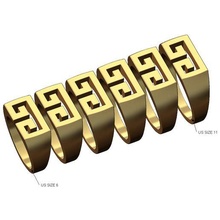 Versace gravür dikdörtgen mühür yüzük boyutları 6to11 3d Yazdır model takı moda Yunan anahtar Meandre yazdırılabilir gümüş altın tıknaz bling Beyan 3d print model - Mito3D