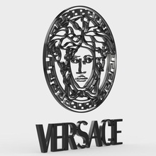 versace logo moda boutique brand abbigliamento il design modello shop store carattere emblema stile modelli simbolo di lusso accessori elegante tendenza logotipe logotipo stampa stampabile 3d print model - Mito3D