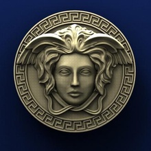 versace medalhão a arte cnc panno socorro esculpido 3d stl modelo 3d print model - Mito3D
