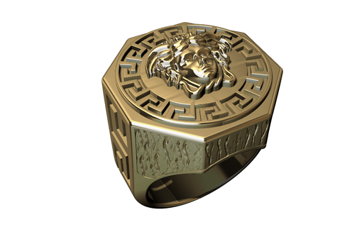 versace achteckig Ring Qualle Schmuck 3d print model - Mito3D