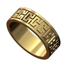 versace ornament pattern band sizes 5to10 3d print model jewelry greek key meandre ring printable gold bling 3d print model - Mito3D