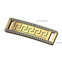 versace pattern diamond bracelet plate 3d print model jewelry greek key meandre chunky bling rectangular printable jewellery silver fashion gold 3d print model - Mito3D