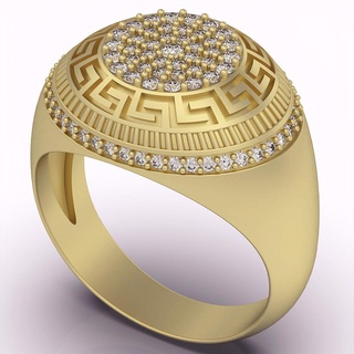 versace ring silver gold jewelry printable 3d model trend fashion design zbrush tiger 3d print model - Mito3D