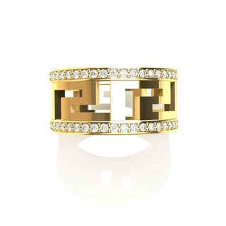 Versace anillo joyería joya joyería joya anillos piedras diamantes gemas lujo Moda diseño 3d impresion3d 3d print model - Mito3D