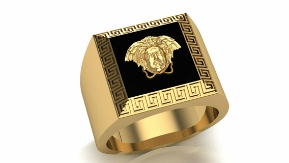 versace Stil Ring Schmuck Juwelen Ringe Goldringe Silberringe Anhänger Ohrringe Ohrring Weißes Gold ayyaz166 Kreuzring HipHop Schlange Schädel 3d print model - Mito3D