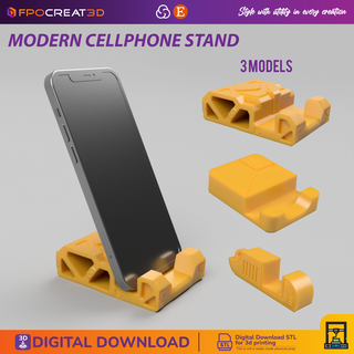 vielseitig Zelle Telefon Basen 3 Designs Halter Unterstützung Stand 3d print model - Mito3D
