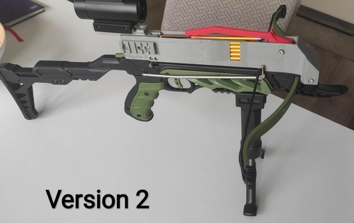 version 2 alligator repeating crossbow 3d printed magazine inspired joerg sprave sliding legolini defense 3d print model - Mito3D
