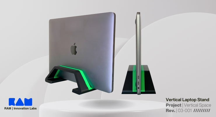 vertikale laptop stand zuhause haus stl halter unterstützung büro zubehör veranstalter einstellbar 3d print model - Mito3D