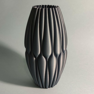vertical velvet vase curve solidworks plant pot flower decoration amphora interior volute art gift woman container 3d print model - Mito3D