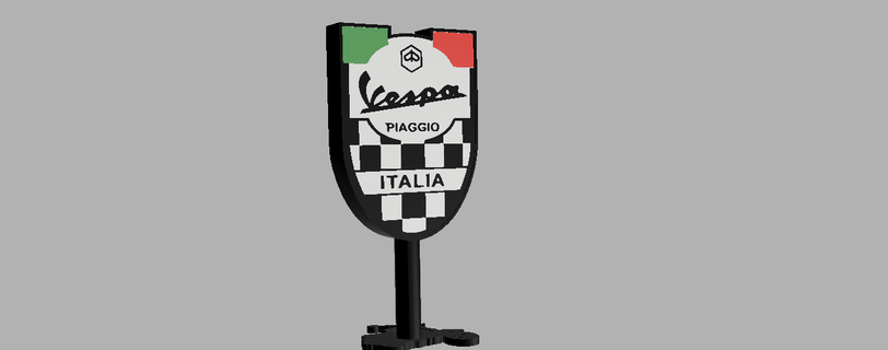 vespa lampe course drapeaux scooter piaggio Italie marque décoration brillant lumières italien 3d print model - Mito3D