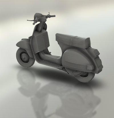 vespa px125 1977 125 moto motorbike motorcycle bike motor bicycle two-wheeled vehicle biker sport turbo roadster chopper 3d print model - Mito3D