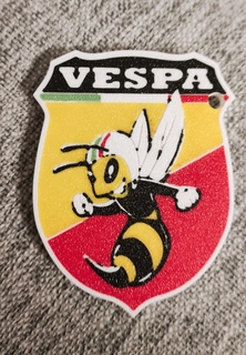 vespa trailer logo keychain color printing moped scooter italy 3d print model - Mito3D