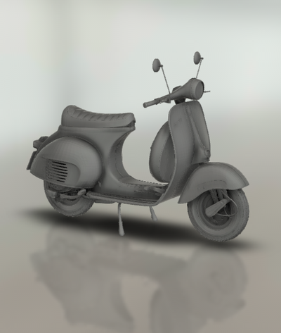 vespa vnb 125 moto bicyclette moteur vélo two wheeled véhicule motard sport turbo roadster hachoir 3d print model - Mito3D