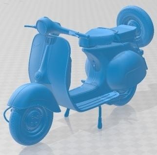 vespa vnb 125 1964 imprimible moto motocicleta pasatiempo micro escala bicicleta 3d print model - Mito3D