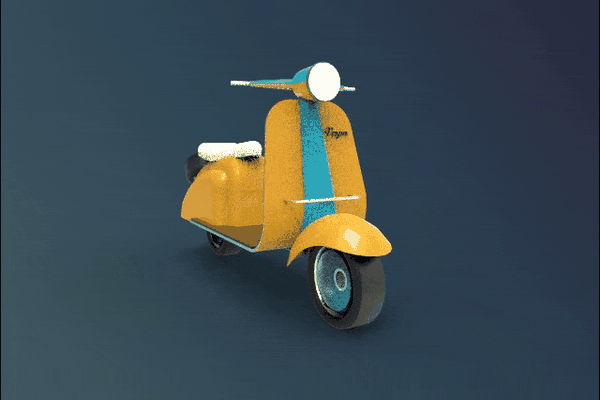 vespa scooter moto moteur otto machine diorama 3d print model - Mito3D