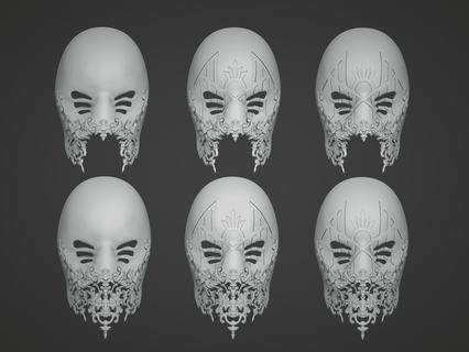 vessel mask ver2 6 models set sleep token face mask  3d print model - Mito3D