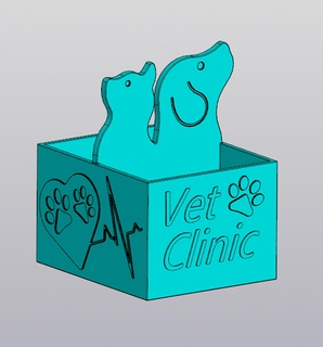 Veteriner klinik organizatör hayvan kedi yavrusu köpek Evcil Hayvan Pati Kalemlik kalemlik masaüstü Kulp destek Kırtasiye depolama office supply 3d print model - Mito3D