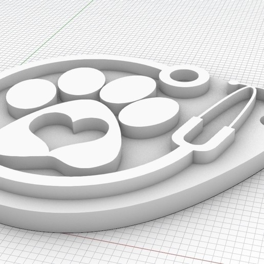 veteriner Anahtarlık anahtarları 3D print model - Mito3D