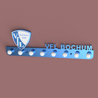 vfl bochum key board hooks ruhr ruhrpott nrw germany hook holder chain keychain mallet iron 3d print model - Mito3D