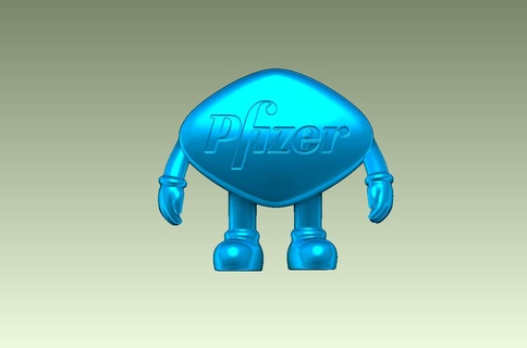Viagra générique homme pizer pilule personnage art bleu pop Damien hirst 3d print model - Mito3D