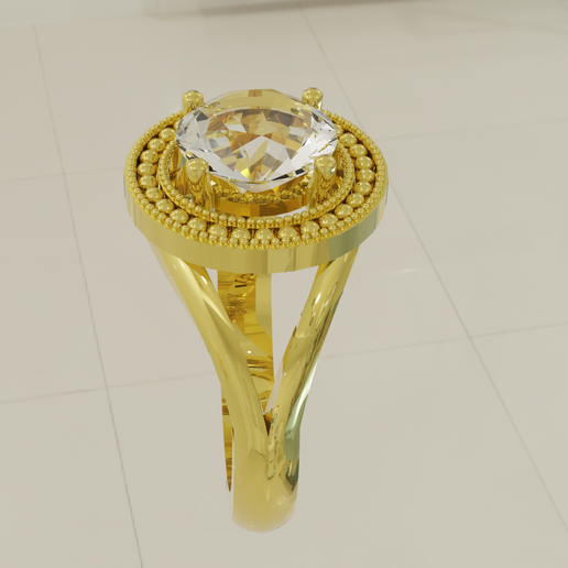 Vicelic solitário joalheria anel 3D print model - Mito3D