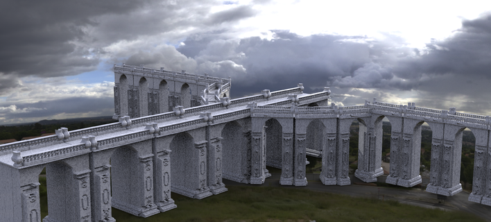 Viktorya dönemi fantezi köprü Kent kale katedral karmaşık Antik günün resmi trend anıt Tarih orta mimari Kitbash takım kule kilise bina kan yoluyla bulaşan oyun sokak 3d print model - Mito3D