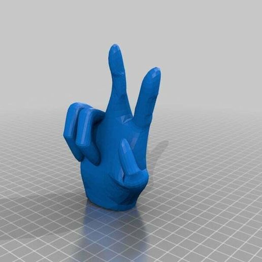 victory hand v sign art 3D print model - Mito3D