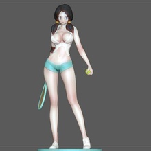 videl sexy tennis formazione versione Drago palla carattere anime statua modello sfera drago gli sport figurina donna femmina ragazza 3d print model - Mito3D