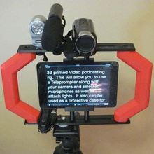 video podcasting rig gadget camera tripod mount tablet microphone ipad mini stabilizer 3d print model - Mito3D