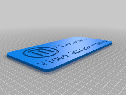 vídeo vigilancia personalizado señales logos 3d print model - Mito3D